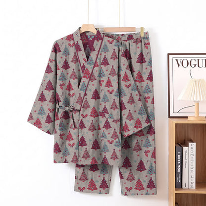 Weihnachtsbaum-Baumwollkimono-Loungewear-Set - image 25
