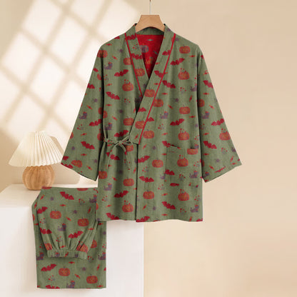 Halloween Kürbis Fledermaus Baumwollpyjama-Set - image 14