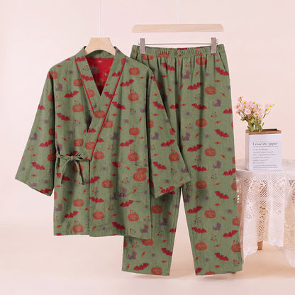 Halloween Kürbis Fledermaus Baumwollpyjama-Set - image 12