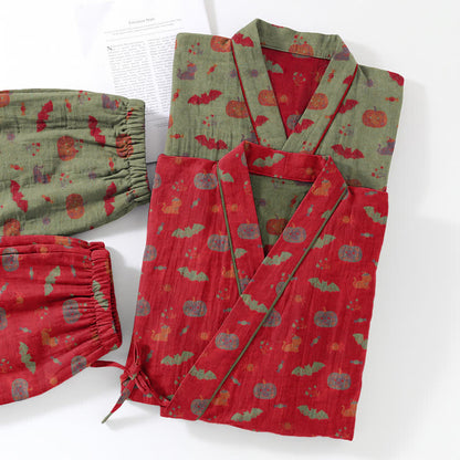 Halloween Kürbis Fledermaus Baumwollpyjama-Set - image 6
