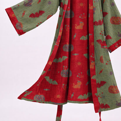 Halloween Kürbis Katze Baumwollkimono-Bademantel - image 10