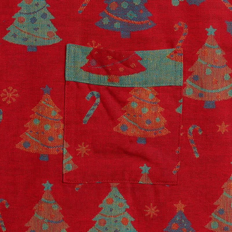 Kimono-Bademantel aus Baumwollgaze mit Weihnachtsbaummotiv - image 5