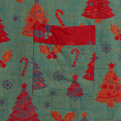 Kimono-Bademantel aus Baumwollgaze mit Weihnachtsbaummotiv - image 11
