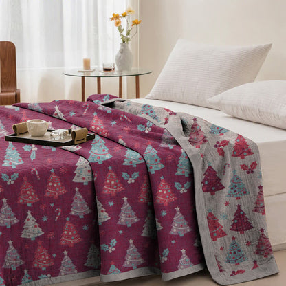 Festliche Weihnachtsbaum-Baumwollgaze-Decke - image 14