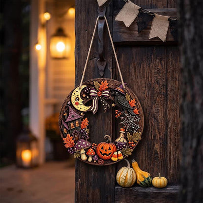 Halloween-Holzkranz mit Juteseil - image 4