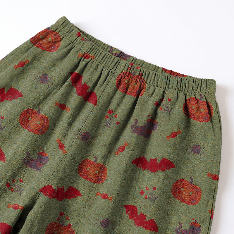 Halloween Kürbis Fledermaus Baumwoll-Loungewear-Set - image 10