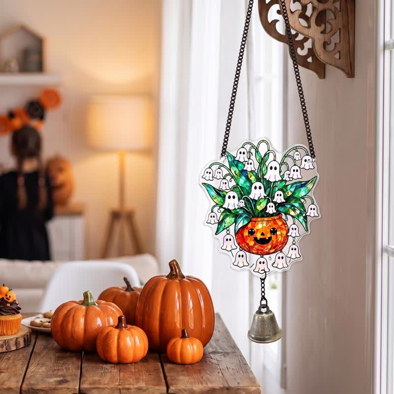Halloween-Acryl-Sonnenfänger-Hängeornament mit Glocke - image 3