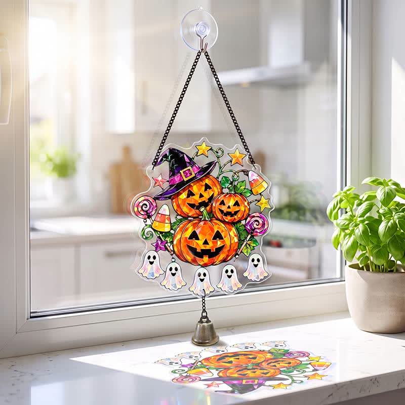 Halloween-Acryl-Sonnenfänger-Hängeornament mit Glocke - image 1