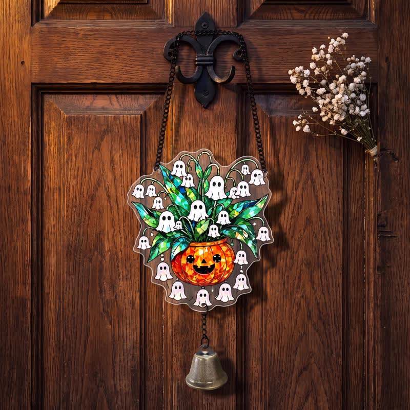 Halloween-Acryl-Sonnenfänger-Hängeornament mit Glocke - Gruselige Blumen - 5 Stück - image 2