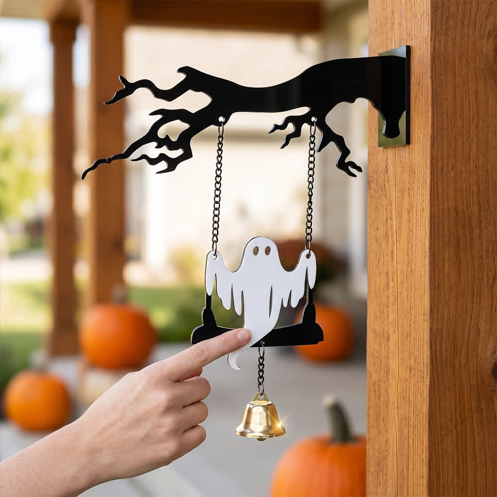Gruseliger Halloween-Baumzweig-Hängeschmuck - Geist - 4 Stück - 3 Zoll breit x 50cm x 50cm L - image 1