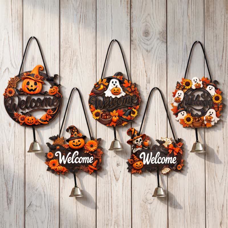 Gotisches Halloween-Türschild aus Holz - Set mit 5 Mustern - 5 Stück - image 6