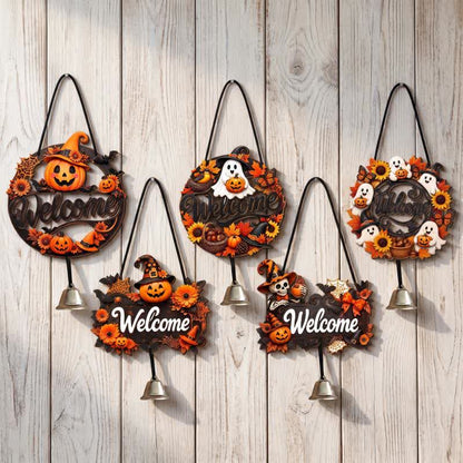Gotisches Halloween-Türschild aus Holz - Set mit 5 Mustern - 5 Stück - image 6