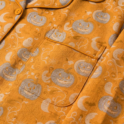 Orangefarbenes Halloween-Kürbis-Baumwoll-Loungewear-Set - image 4