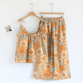 Loungewear-Set mit Sonnenblumenblüten-Trägern - Grau - XL - image 0