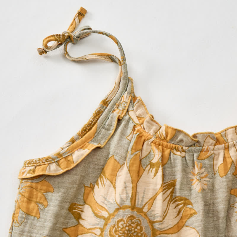 Loungewear-Set mit Sonnenblumenblüten-Trägern - image 5