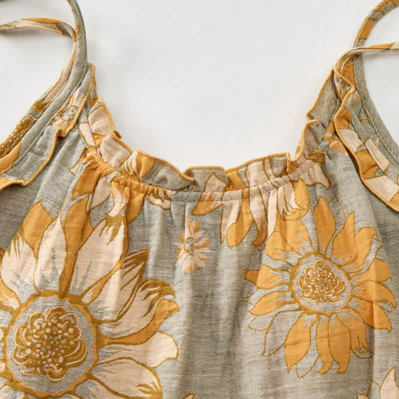 Loungewear-Set mit Sonnenblumenblüten-Trägern - image 4