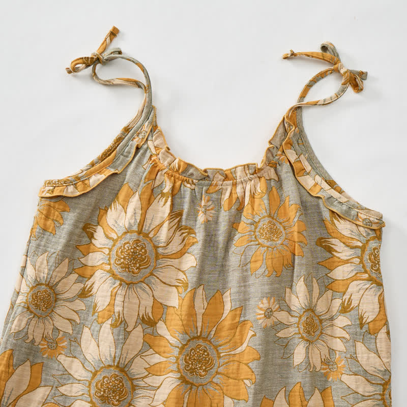 Loungewear-Set mit Sonnenblumenblüten-Trägern - image 2