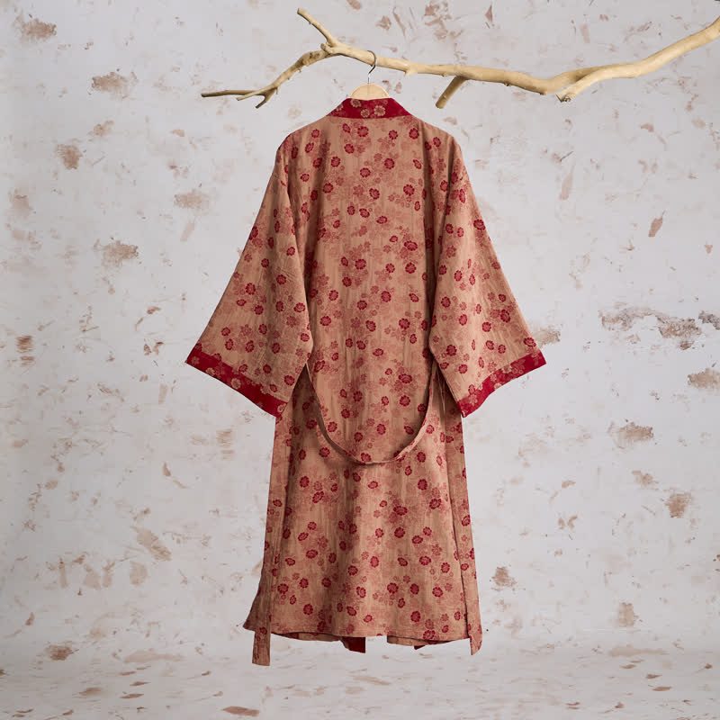Retro-Kimono aus Baumwollgaze mit Blumenmuster - image 9