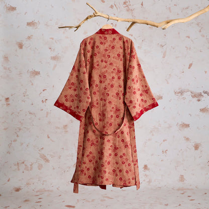 Retro-Kimono aus Baumwollgaze mit Blumenmuster - image 9
