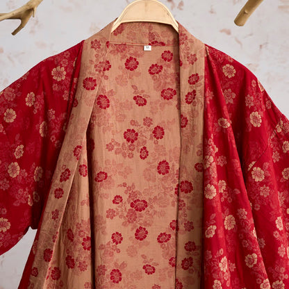Retro-Kimono aus Baumwollgaze mit Blumenmuster - image 2