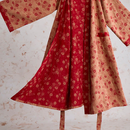 Retro-Kimono aus Baumwollgaze mit Blumenmuster - image 13