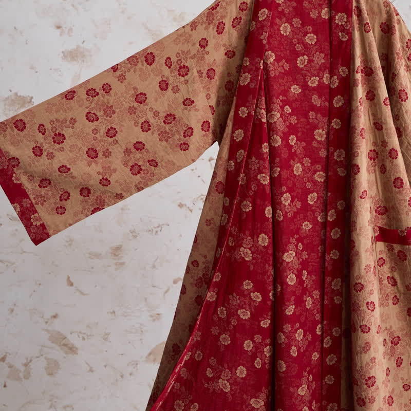 Retro-Kimono aus Baumwollgaze mit Blumenmuster - image 11