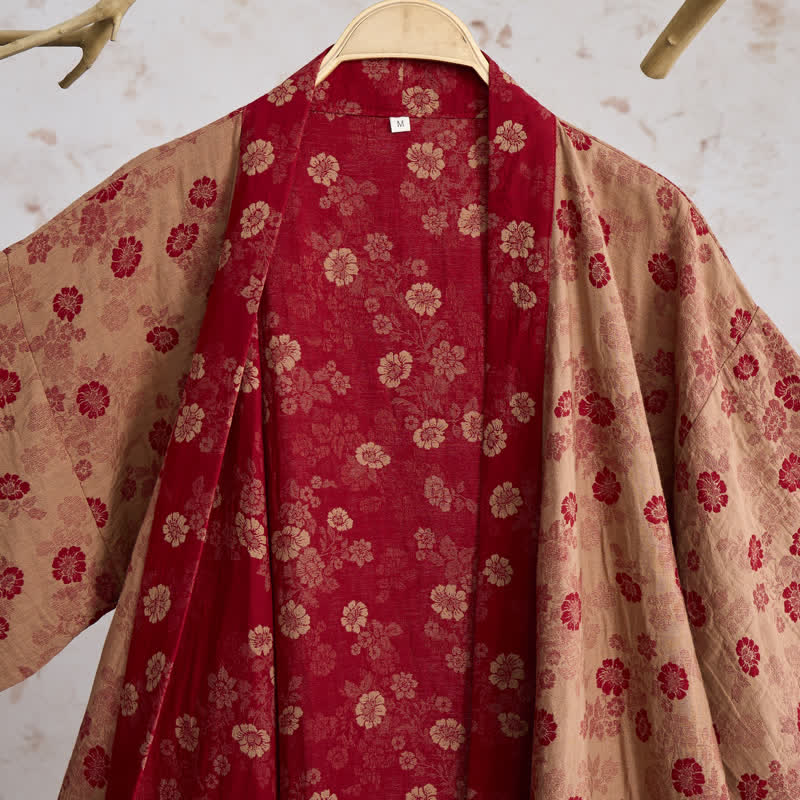 Retro-Kimono aus Baumwollgaze mit Blumenmuster - image 10