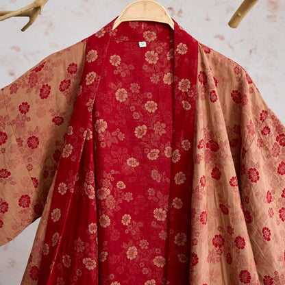 Retro-Kimono aus Baumwollgaze mit Blumenmuster - image 10