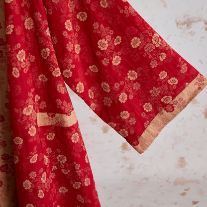 Retro-Kimono aus Baumwollgaze mit Blumenmuster - image 4