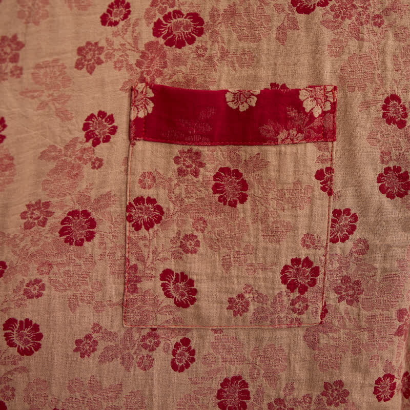 Retro-Kimono aus Baumwollgaze mit Blumenmuster - image 14