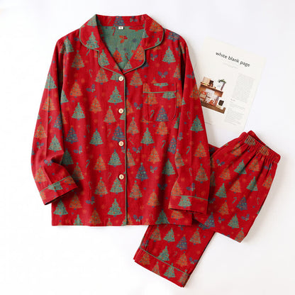 Weihnachtsbaum-Loungewear-Set aus Baumwollgaze - image 2