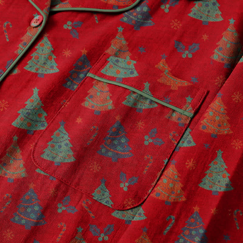 Weihnachtsbaum-Loungewear-Set aus Baumwollgaze - image 5
