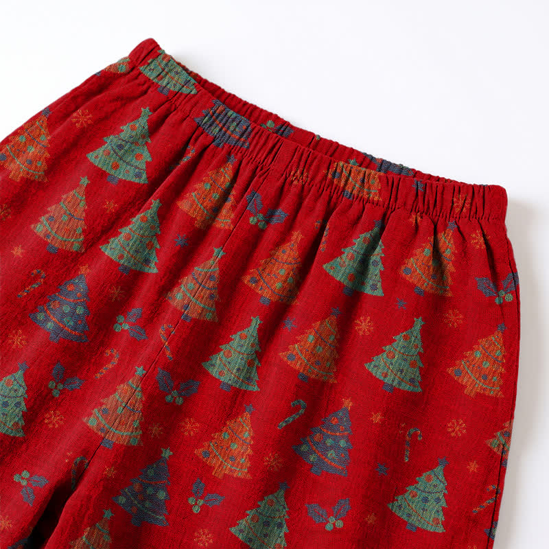 Weihnachtsbaum-Loungewear-Set aus Baumwollgaze - image 4