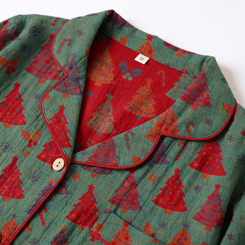 Weihnachtsbaum-Loungewear-Set aus Baumwollgaze - image 9