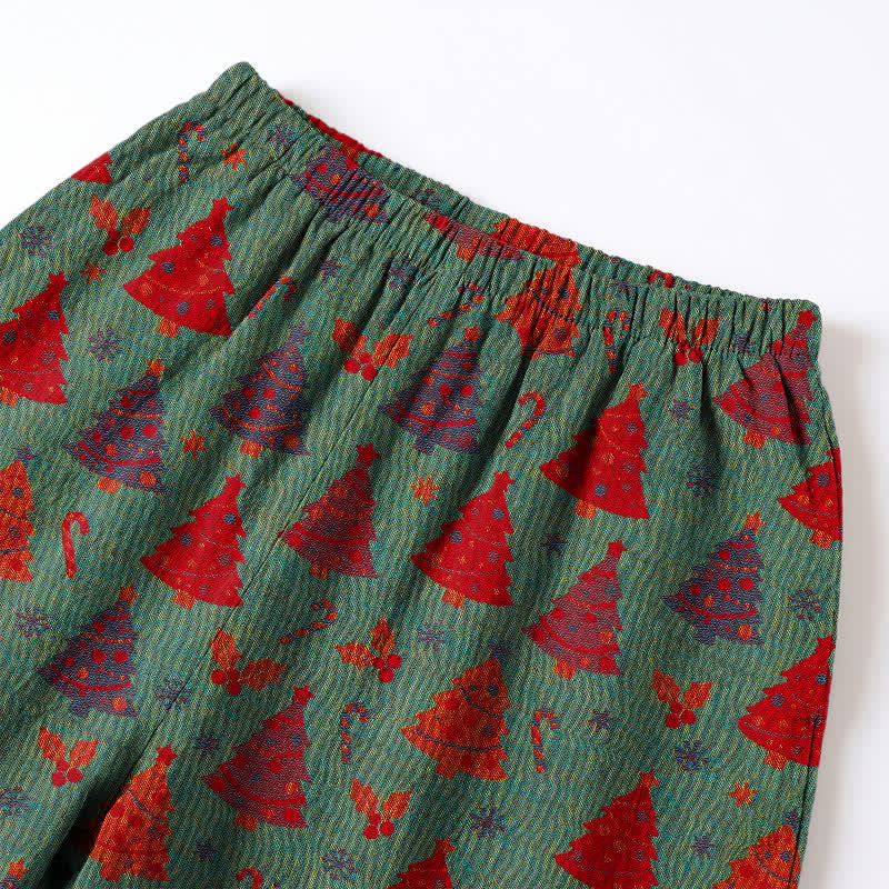 Weihnachtsbaum-Loungewear-Set aus Baumwollgaze - image 10