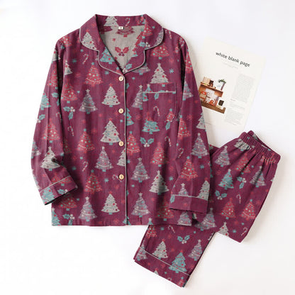Weihnachtsbaum-Loungewear-Set aus Baumwollgaze - image 14