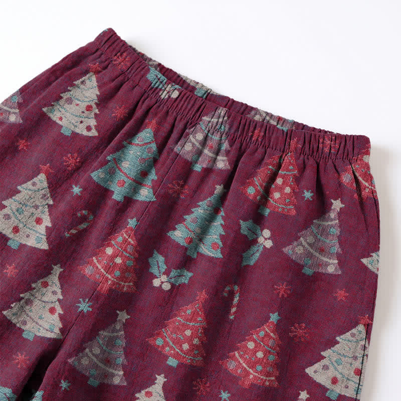 Weihnachtsbaum-Loungewear-Set aus Baumwollgaze - image 16