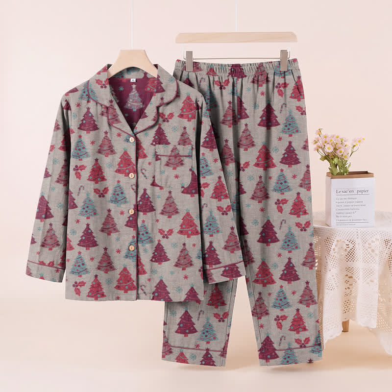 Weihnachtsbaum-Loungewear-Set aus Baumwollgaze - Beige - XL - image 18