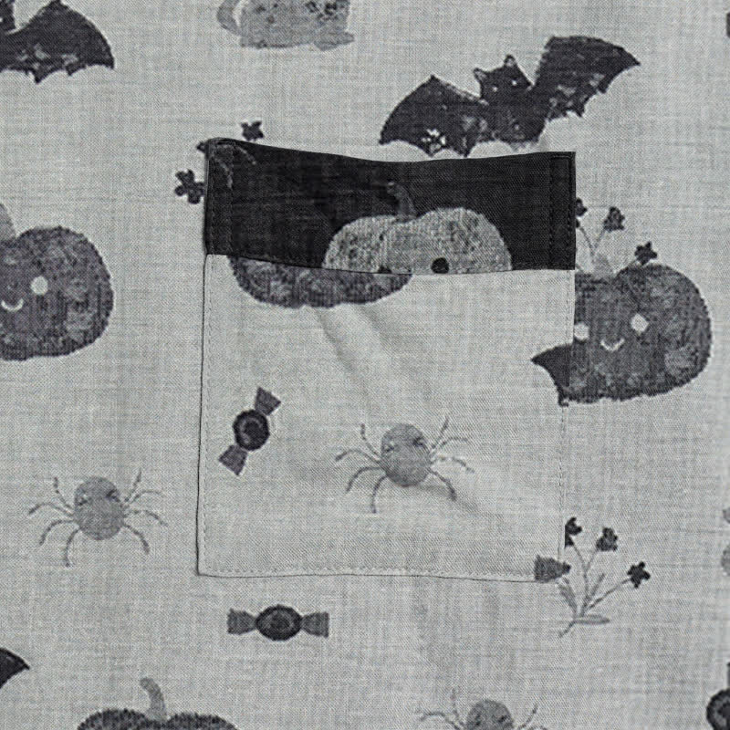 Halloween Kürbis Fledermaus Baumwollkimono-Bademantel - image 9