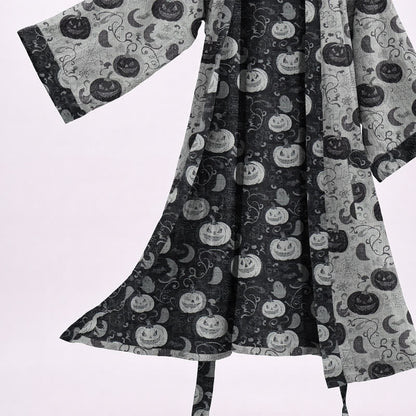 Halloween Kürbis Mond Baumwollkimono-Bademantel - image 8