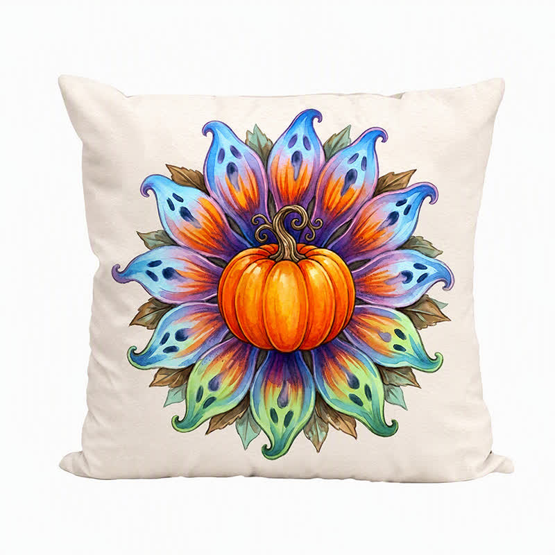 Halloween-Kürbis-Blumen-Kissenbezug - image 3