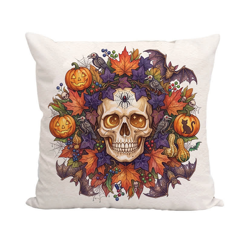 Vintage Gothic Halloween Totenkopf Kissenbezug - image 3