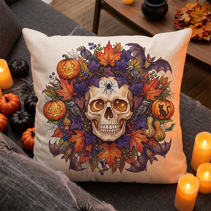 Vintage Gothic Halloween Totenkopf Kissenbezug - image 2