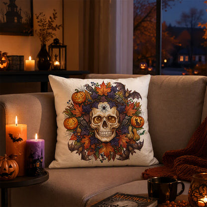 Vintage Gothic Halloween Totenkopf Kissenbezug - image 1