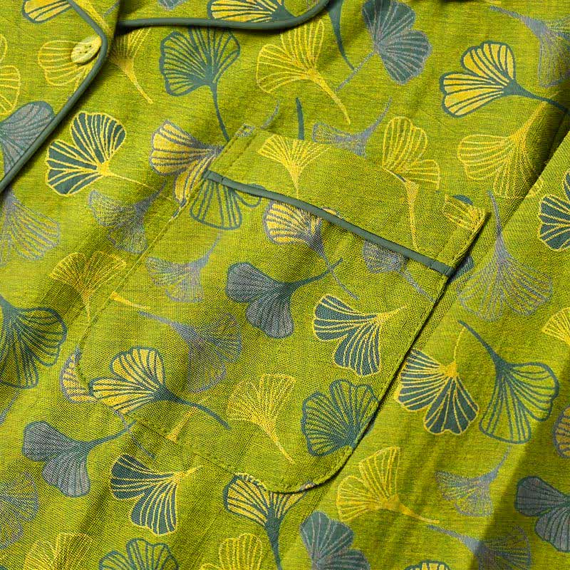 Naturinspiriertes Loungewear-Set aus Baumwolle mit Ginkgoblattmuster - image 5