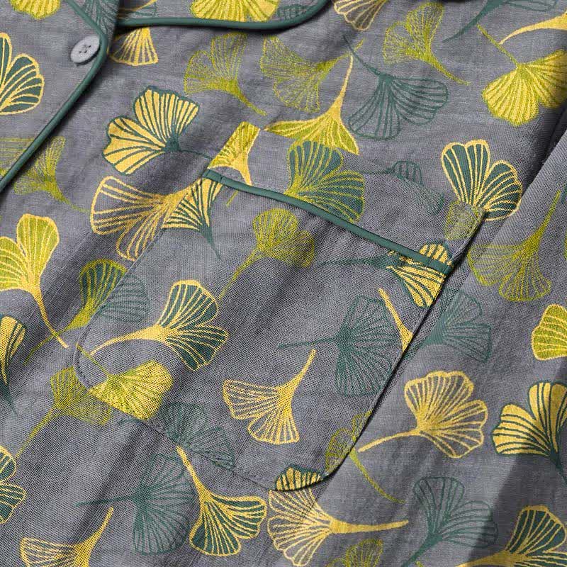 Naturinspiriertes Loungewear-Set aus Baumwolle mit Ginkgoblattmuster - image 10