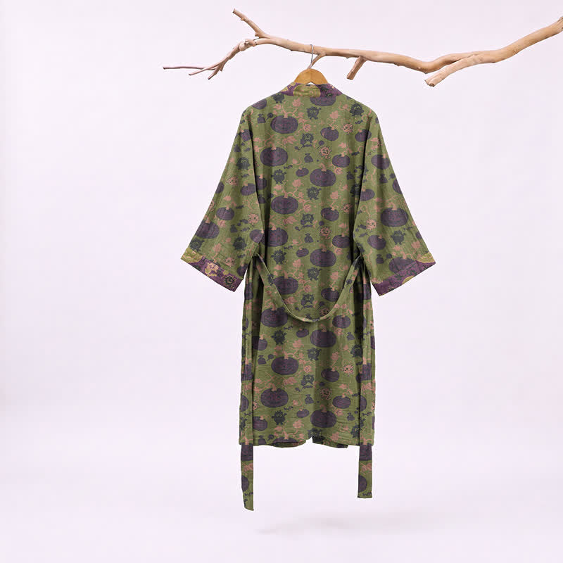 Halloween Kürbis Monster Baumwollkimono-Bademantel - image 6