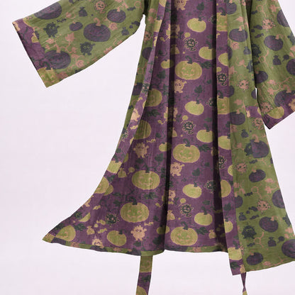 Halloween Kürbis Monster Baumwollkimono-Bademantel - image 8