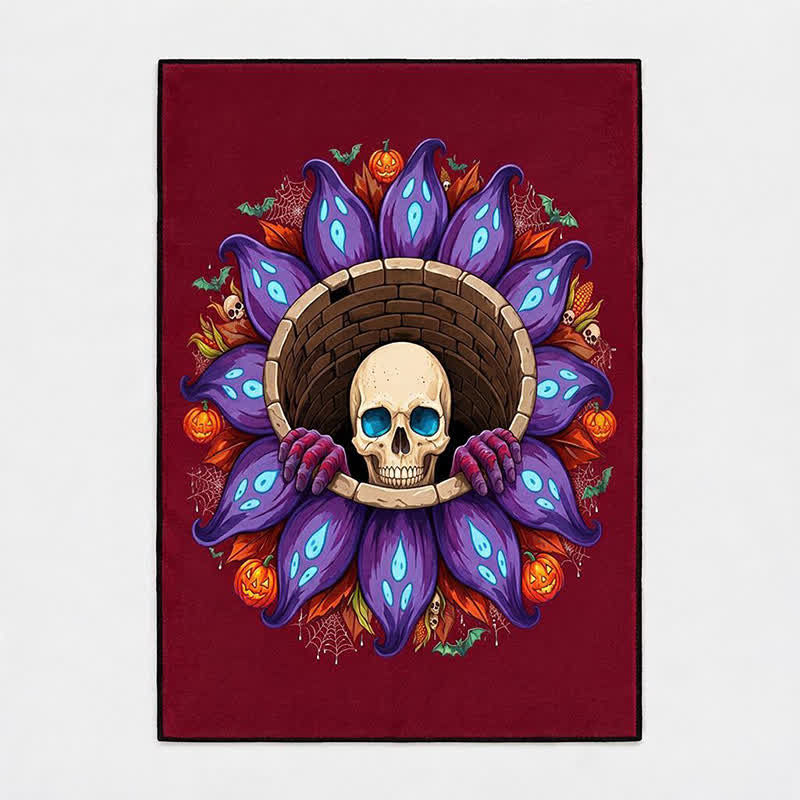 Gothic-Totenkopf-Teppich für Halloween, rutschfest - image 6