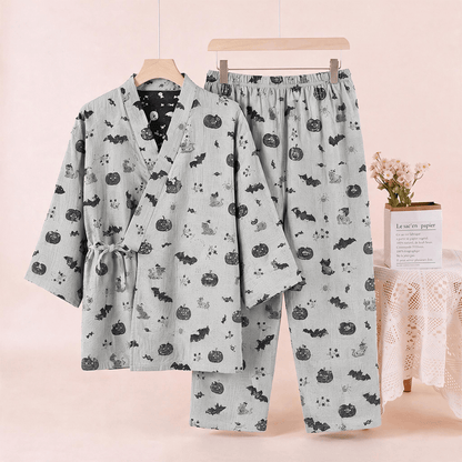 Halloween-Fledermaus-Kürbis-Baumwollkimono-Pyjama-Set - image 7